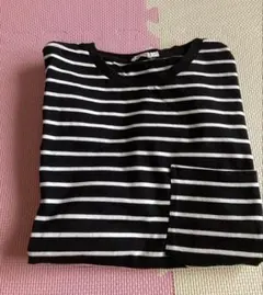 PAIR MANON ボーダー ポケットTシャツ ブラック Sサイズのサムネイル
