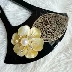 髪飾り 桜 かんざし バチ型 螺鈿 真珠母貝 パール 簪