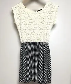 INGNI イング　ドッキングワンピース　レース　千鳥格子　M