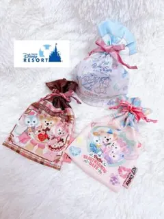 匿名発送　Duffy and Friends 巾着袋 3個セット　ディズニーシー