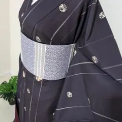 【三花】未使用品　洗える着物　袷　紫　雪輪　型染　京都室町㈱カトウ　リユースk4