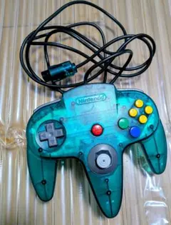 動作確認済　Nintendo64 クリアブルー コントローラー