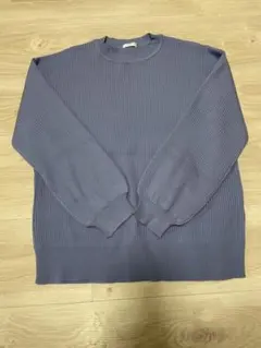 Honeys リブ編み長袖セーター　ブルー