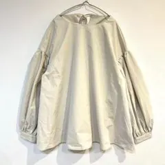 【アダプトリテイリング】ブラウス ボリュームスリーブ バックリボン Aライン L