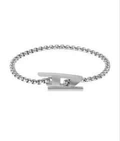 DIESEL シルバー ステンレススチール ブレスレット