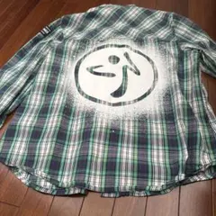 【正規品】ズンバウエアーチェック柄 長袖シャツ