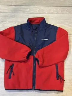 XLARGE フリース ジャケット レッド/ネイビー　100