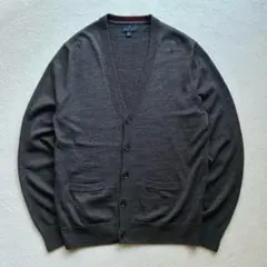 Brooks Brothers ハイゲージ メリノウール カーディガン グレー