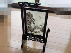 平山郁夫 陶画『富貴寺大堂』台座付き 日本画巨匠 オブジェ 額装/陶板
