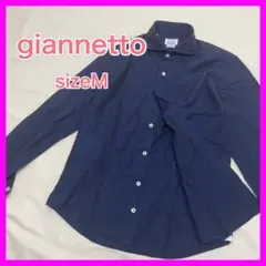 【美品】 ジャンネット giannetto 長袖シャツ 綿 ネイビー vinciのサムネイル