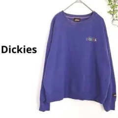 ディッキーズ　刺繍ロゴ　スウェット　パープル系　レトロ　グランジ　トレーナー　M