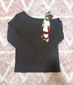 GRL アシメントリーショルダースカーフリブテレコトップス　k8312t