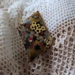 ヴィンテージ　和紙　七宝焼　ブローチ