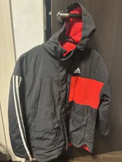 adidas 中綿コート M グレー/レッド