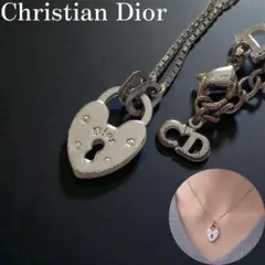 Christian Dior ネックレス　ロゴ　シルバー　鍵　ハート　y2k