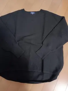 PART2 ブラック クルーネックニット Lサイズ