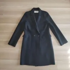 ブラック ダブルブレスト チェスターコート