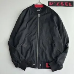 Lサイズ　DIESEL ディーゼル MA-1 ブルゾン 黒 裾ロゴ　ロゴジップのサムネイル