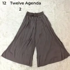 12 TwelveAgenda ワイドパンツ M チャコールグレー ウエストゴム