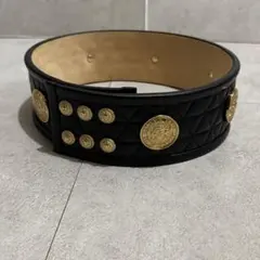 希少】 BALMAIN ラムスキン レザー ロングコート ベルト ブラウン