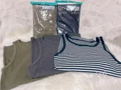 ユニクロ　DRYカラークールネックT&カラーリブタンクトップセット