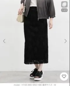 【新品未使用用】ハニーズ レースナロースカート ブラック Mサイズのサムネイル