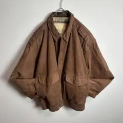 レザージャケット　TYPE A-2　スエード　裏地総柄　地図柄　ブラウン茶色　M