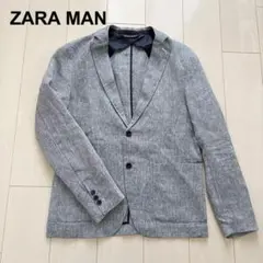 ZARA MAN リネンジャケット ブルーグレー ザラ マン 春夏スーツ