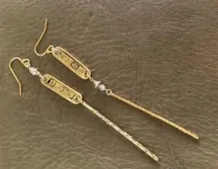 エジプト　ロングヒエログリフプレート　サージカルステンレス　ピアス