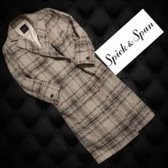 新品タグ付き＊Spick and Span ロングコート38 ブロックチェック 