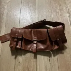 ウエストポーチ 茶色 レトロ コスプレ