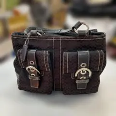 COACH コーチ ソーホー ミニシグネチャー ハンドバッグ 3646 黒