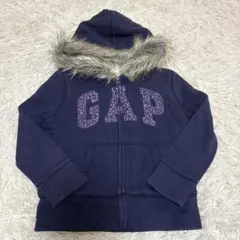 GAP キッズ ボア裏地 ジップアップパーカー 120cm