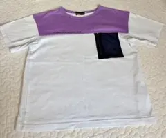 BeBe べべ 半袖Tシャツ 130 男の子　白　紫/ホワイト　パープル