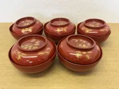 オレンジ色 蓋つき煮物椀 5個セット - メルカリ