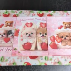 ④在庫処分品 未使用 可愛いワンちゃんパネル生地3枚＆ワンちゃん柄