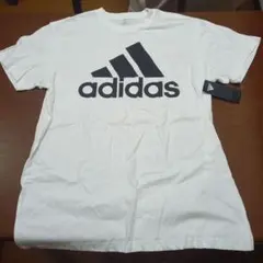 adidas メンズロゴTシャツ L ホワイト/ブラック