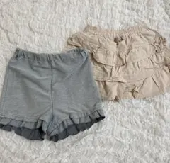 petit mainショートパンツ　フリルパンツ　サイズ:120 2枚セット