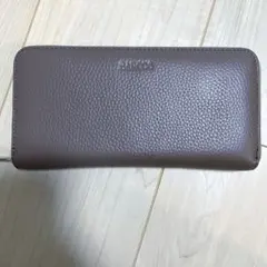 【美品】BARCOS バルコス 長財布 ラウンドファスナー レザー グレージュ