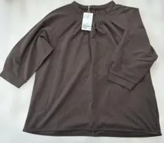 green label relaxing ブラウス　 ブラウン系　ストライプ