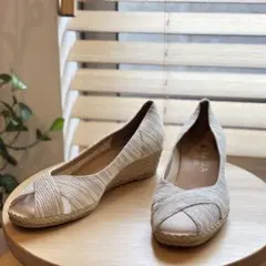 DIANA ダイアナ ウェルフィット パンプス オープントゥ ウェッジソール