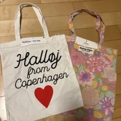 最終値下げ★フライングタイガー　コペンハーゲントートバック　花柄　２個セットのサムネイル