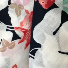 紅色♪すずし 薄墨菊に縦縞と紅花☆大人浴衣 変り織り☆新品 浴衣 3点