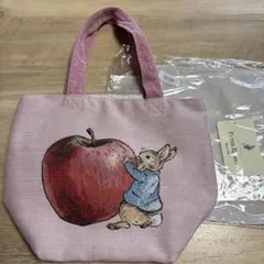 Peter Rabbit ゴブラン織トートバッグ　アップルピーター　ピンク