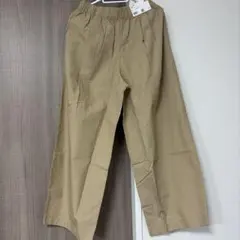 新品 UNIQLO コットンボリュームイージーパンツ ベージュ S