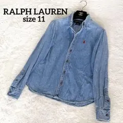 【ラルフローレン】デニムシャツ ボタンダウン レッドポニー刺繍ロゴ 長袖 11