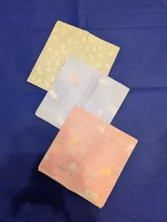 【未使用】三重ガーゼ ハンカチ 3枚セット うさぎ柄 花柄