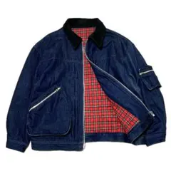 ジップアップ デニムジャケット 90s 日本製 裏ネル シンチバック 単丈