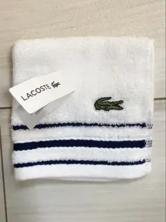 LACOSTEハンド タオルハンカチ ホワイト/ネイビー