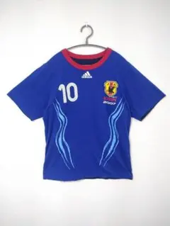 00's　アディダス　adidas　Tシャツ　メンズM　サッカー日本代表　ブルー